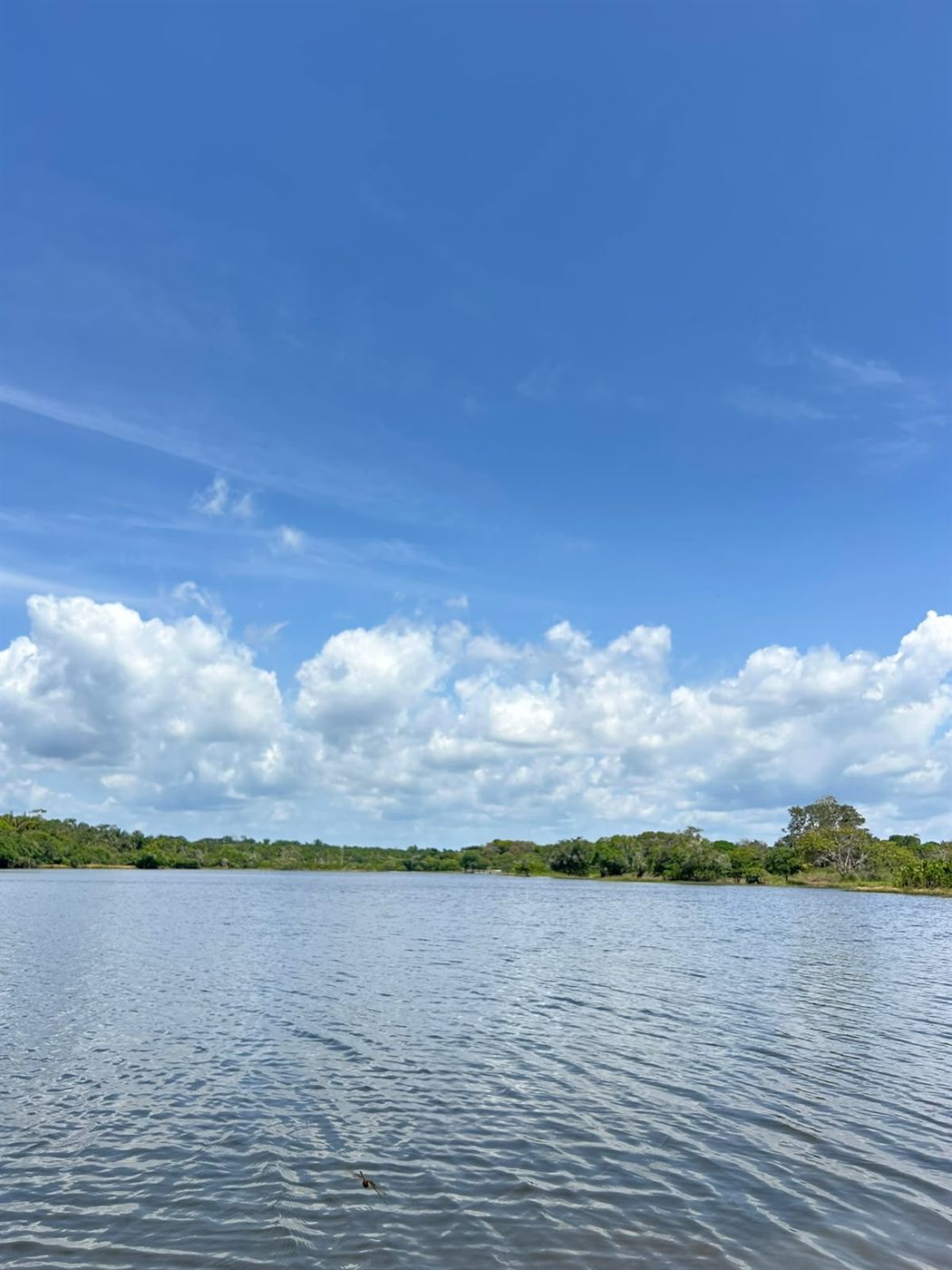 Lago e céu aberto